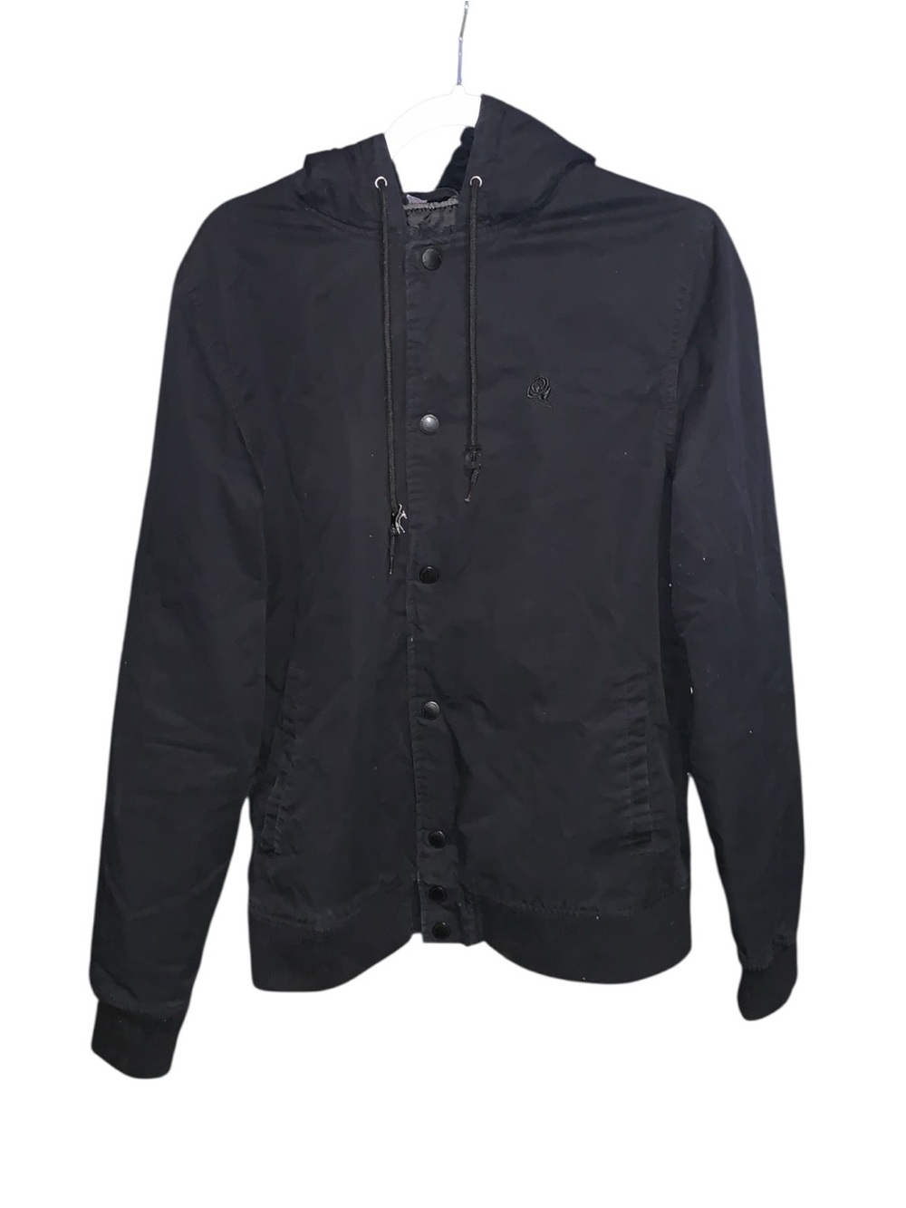 Empyre Zumiez Men's Black Hooded Jacket Snap Button Down Insulated Coat